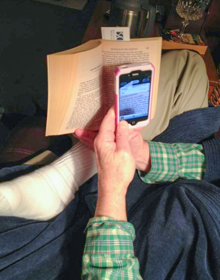 Asked My Dad Why He Was Reading Through The Camera App On His Phone. He Said He Wanted To See What It Would Be Like If I Had A Kindle