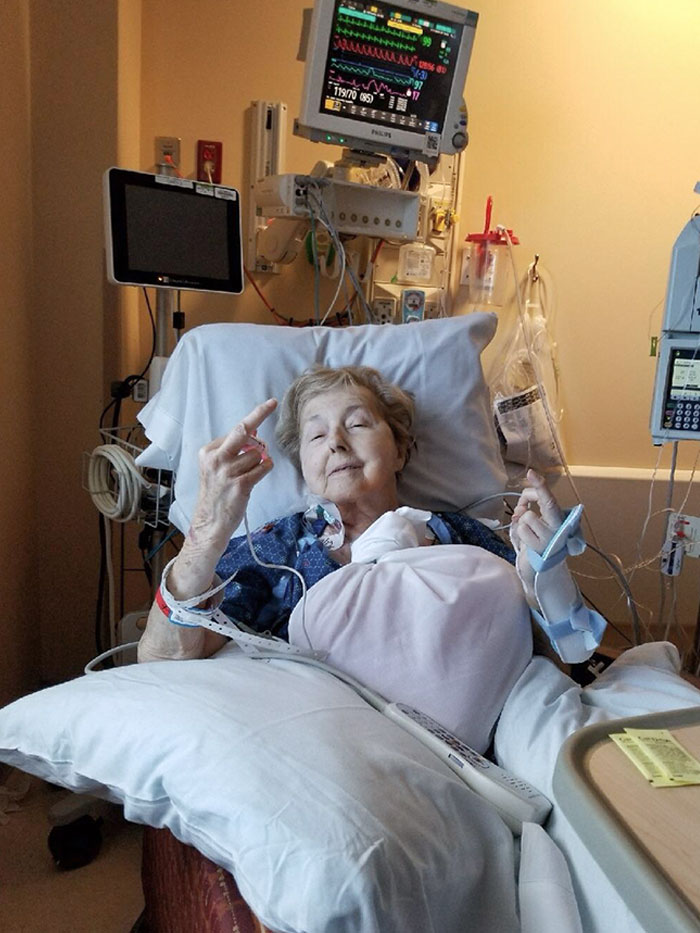 My Grandma Who Just Woke Up From Having A Triple Bypass