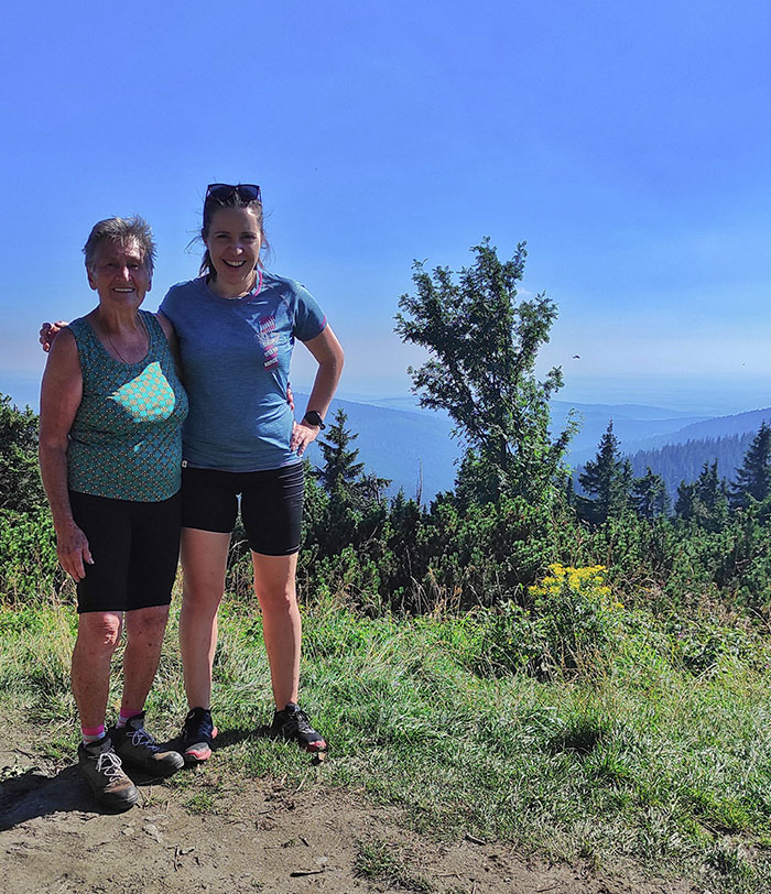 My Grandma, Born In 1931 (She Is 89), Walked 17 Km Long Trail In The Mountains With Me Today