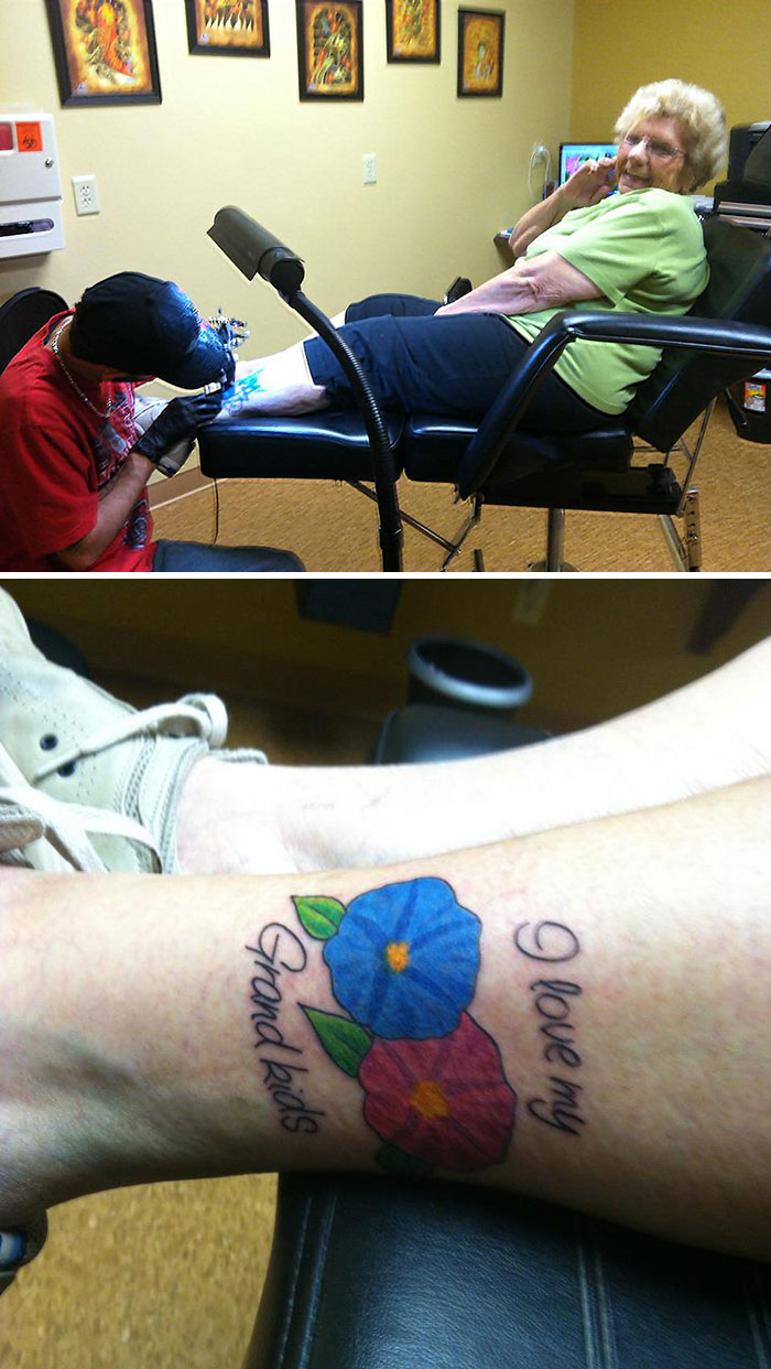 My 83 Year Old Grandma Got Her First Tattoo Today