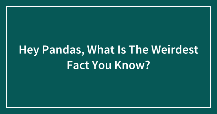 Hey Pandas, What Is The Weirdest Fact You Know? (Closed)
