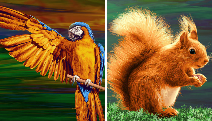 My 4 Digital Paintings Of Animals