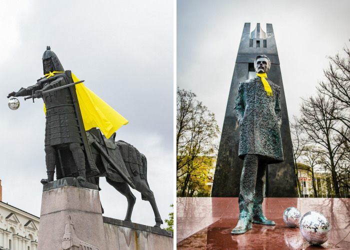 Eurovision Makeover: Vilnius Dresses Its Statues To Match Lithuanian Eurovision Entry Style