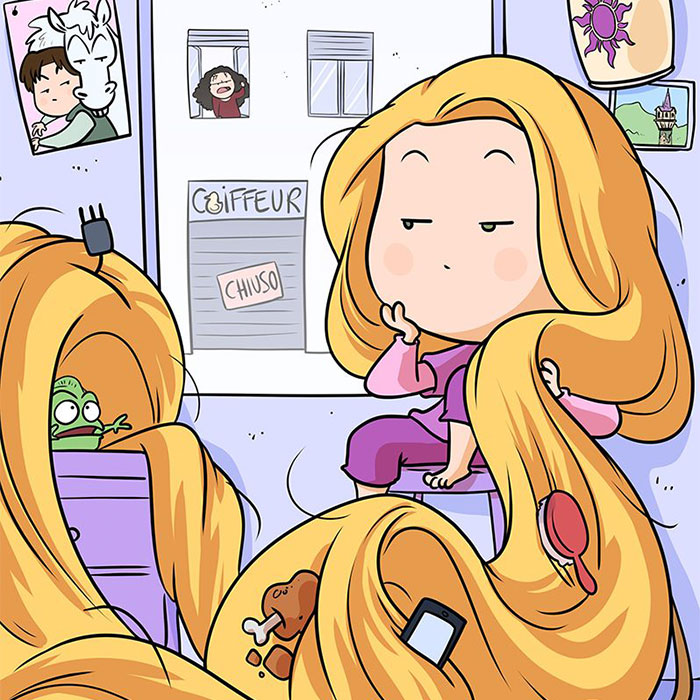 Artists Show How Rapunzel, Ariel And Other Disney Princesses Spent Their Time In Quarantine (15 Pics)