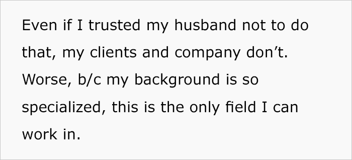 Wife Asks Her Husband To Turn Down “Dream Job” For The Sake Of Her Career, Or She’ll Divorce Him Wife Asks Her Husband To Turn Down “Dream Job” For The Sake Of Her Career, Or She’ll Divorce Him