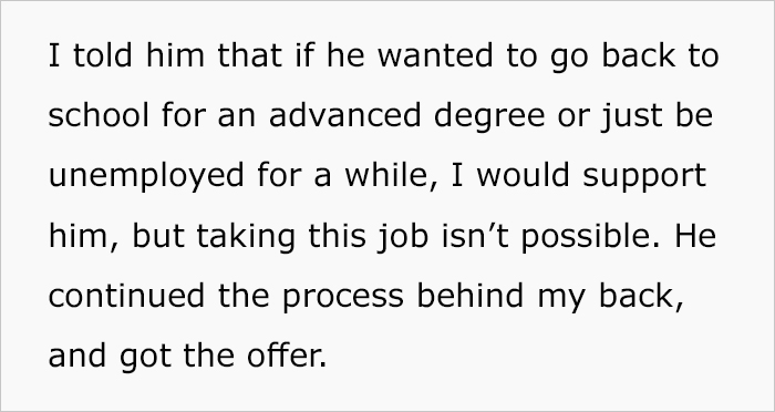 Wife Asks Her Husband To Turn Down “Dream Job” For The Sake Of Her Career, Or She’ll Divorce Him