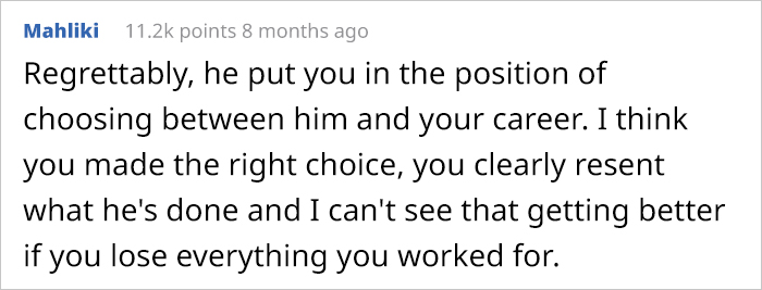 Wife Asks Her Husband To Turn Down “Dream Job” For The Sake Of Her Career, Or She’ll Divorce Him Wife Asks Her Husband To Turn Down “Dream Job” For The Sake Of Her Career, Or She’ll Divorce Him
