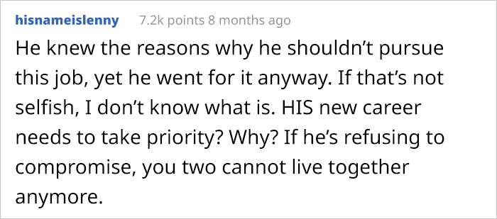 Wife Asks Her Husband To Turn Down “Dream Job” For The Sake Of Her Career, Or She’ll Divorce Him