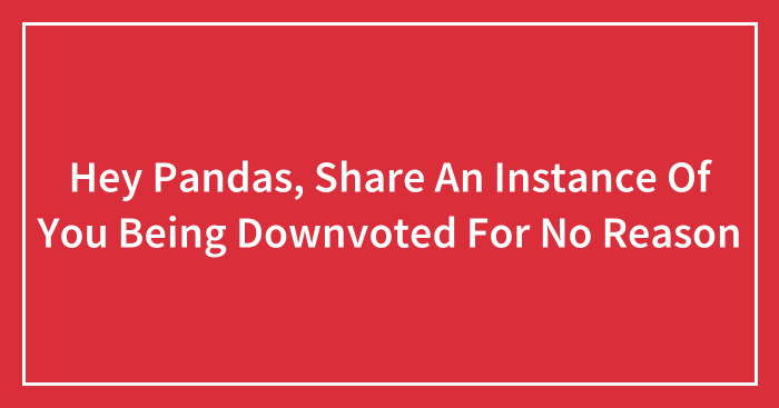 Hey Pandas, Share An Instance Of You Being Downvoted For No Reason
