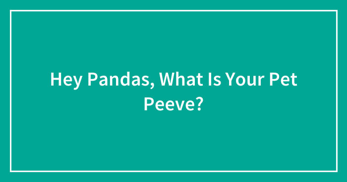 Hey Pandas, What Is Your Pet Peeve? (Closed)