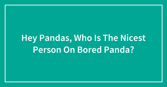 Hey Pandas, Who Is The Nicest Person On Bored Panda? (Closed)