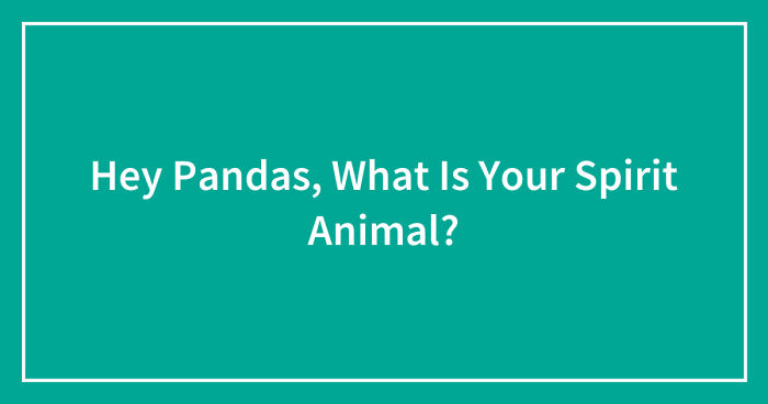 Hey Pandas, What Is Your Spirit Animal? (Closed)