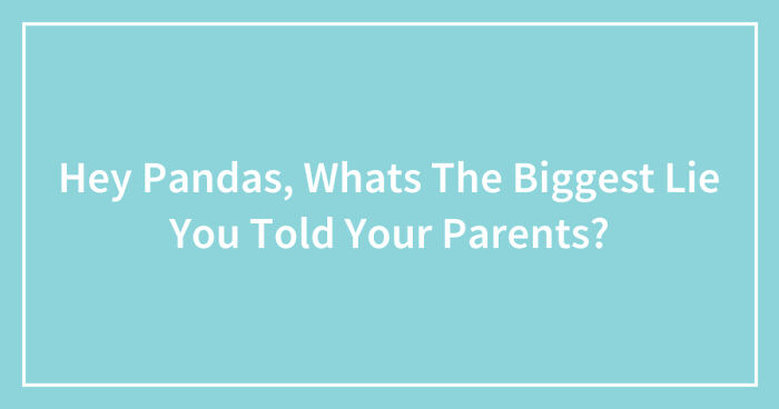 Hey Pandas, Whats The Biggest Lie You Told Your Parents? (Closed)