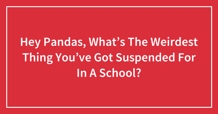 Hey Pandas, What’s The Weirdest Thing You’ve Got Suspended For In A School? (Closed)