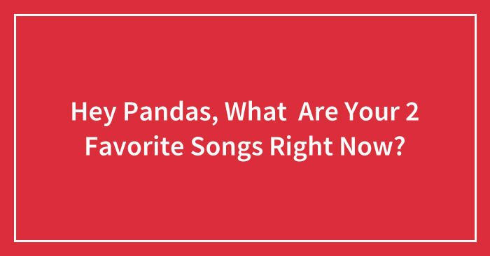 Hey Pandas, What Are Your 2 Favorite Songs Right Now?