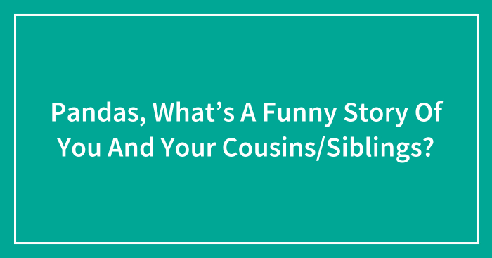 Pandas, What’s A Funny Story Of You And Your Cousins/Siblings?