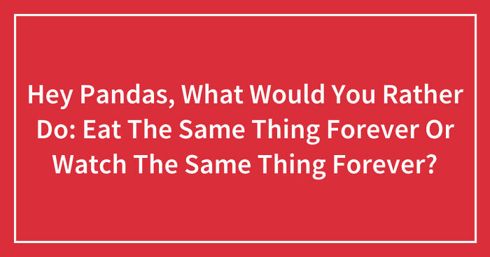 Hey Pandas, What Would You Rather Do: Eat The Same Thing Forever Or Watch The Same Thing Forever? (Closed)