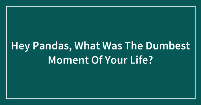 Hey Pandas, What Was The Dumbest Moment Of Your Life? (Closed)