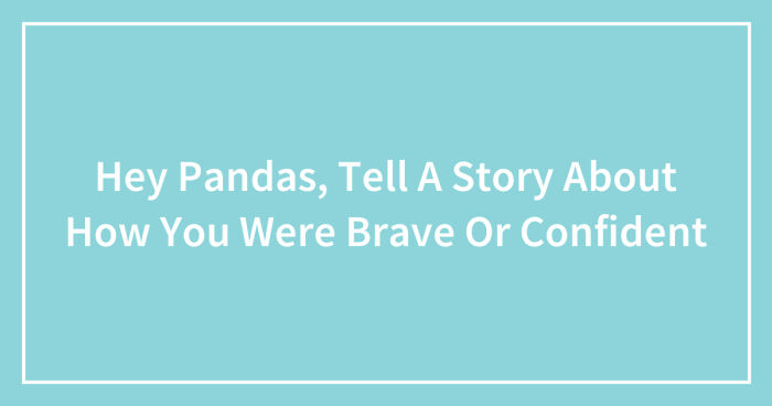 Hey Pandas, Tell A Story About How You Were Brave Or Confident (Closed)