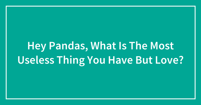 Hey Pandas, What Is The Most Useless Thing You Have But Love? (Closed)