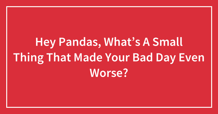 Hey Pandas, What’s A Small Thing That Made Your Bad Day Even Worse? (Closed)