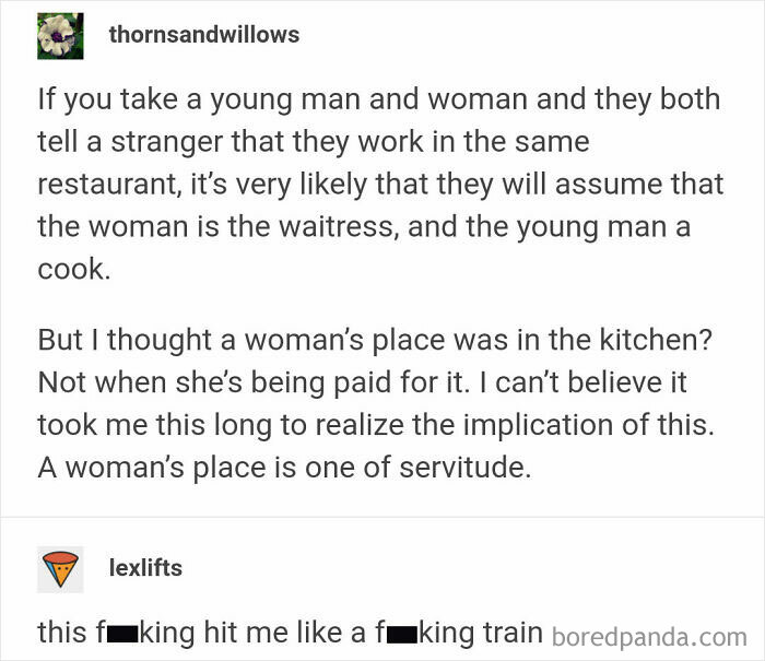 A Woman's Place Is One Of Servitude