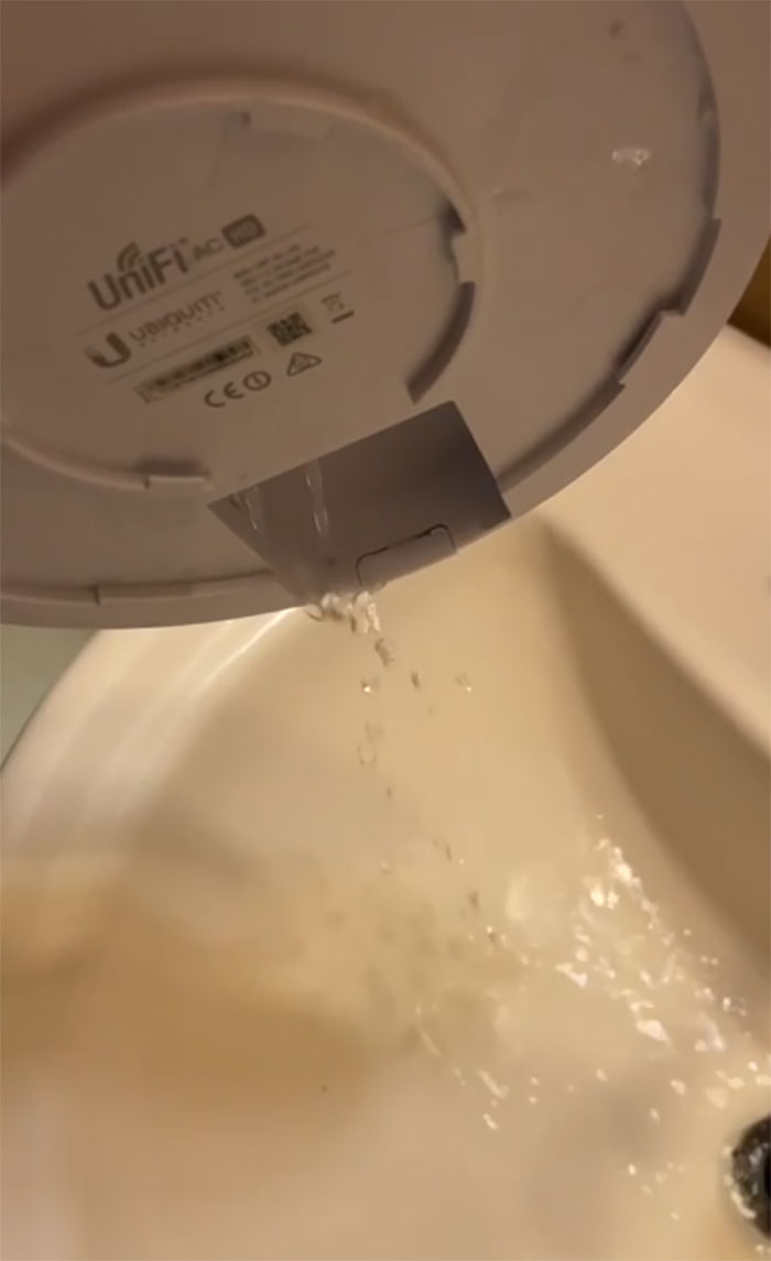 Happy Monday, Plumbers Were Flushing The Lines Upstairs And A Couple Gallons Came Through The Ceiling. (The Leak Was Like 10ft From The Server Room)