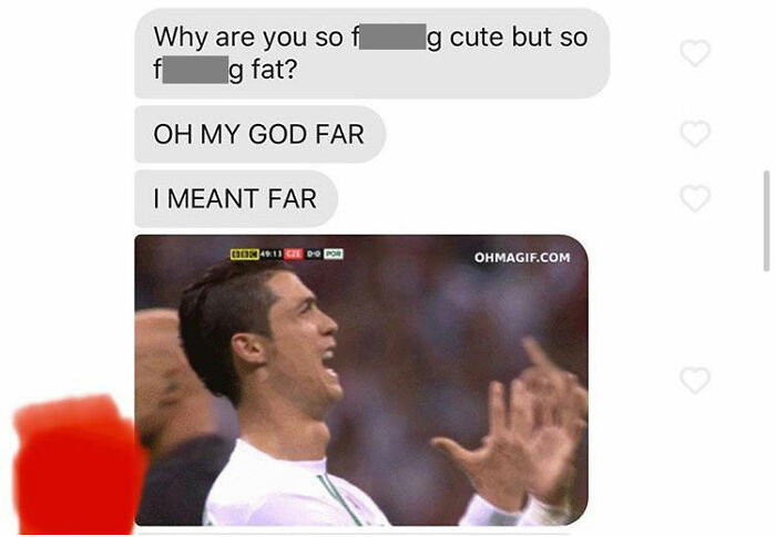 Tinder chat screenshot of people misspelling a word 