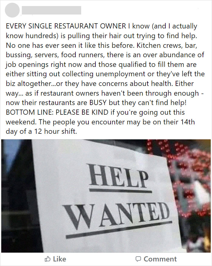 Some US Restaurants Are Struggling To Find New Employees, And People Lay Down The Reasons Why
