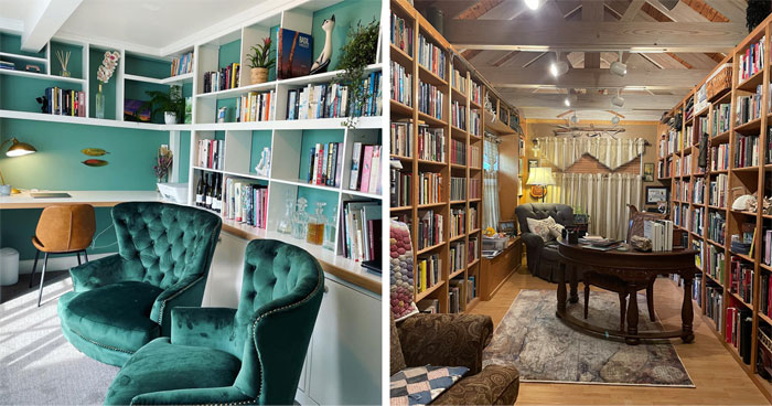 21 People Responded By Showing Their Home Libraries When A Twitter User Shared She Just Finished Hers