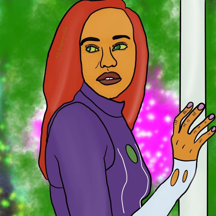 It Helps That I’m Actually Left Handed And I Drew Starfire From Teen Titans
