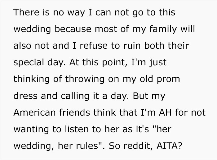 Bride Is Upset The Groom's Teen Cousin Will Upstage Her By Wearing A Traditional Indian Outfit To Their Wedding Bride Is Upset The Groom's Teen Cousin Will Upstage Her By Wearing A Traditional Indian Outfit To Their Wedding