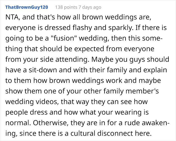 Bride Is Upset The Groom's Teen Cousin Will Upstage Her By Wearing A Traditional Indian Outfit To Their Wedding