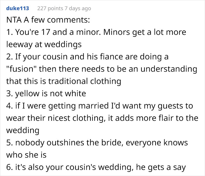Bride Is Upset The Groom's Teen Cousin Will Upstage Her By Wearing A Traditional Indian Outfit To Their Wedding Bride Is Upset The Groom's Teen Cousin Will Upstage Her By Wearing A Traditional Indian Outfit To Their Wedding