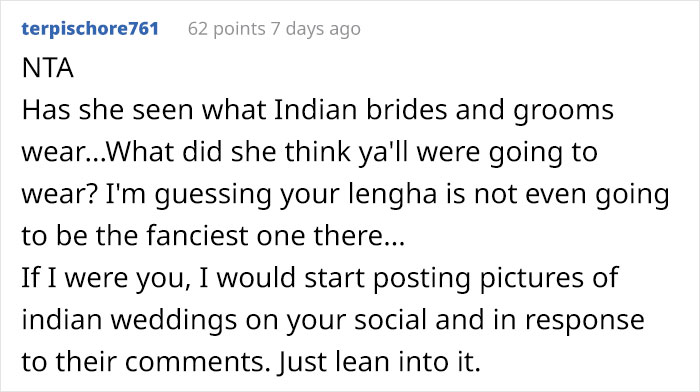 Bride Is Upset The Groom's Teen Cousin Will Upstage Her By Wearing A Traditional Indian Outfit To Their Wedding Bride Is Upset The Groom's Teen Cousin Will Upstage Her By Wearing A Traditional Indian Outfit To Their Wedding