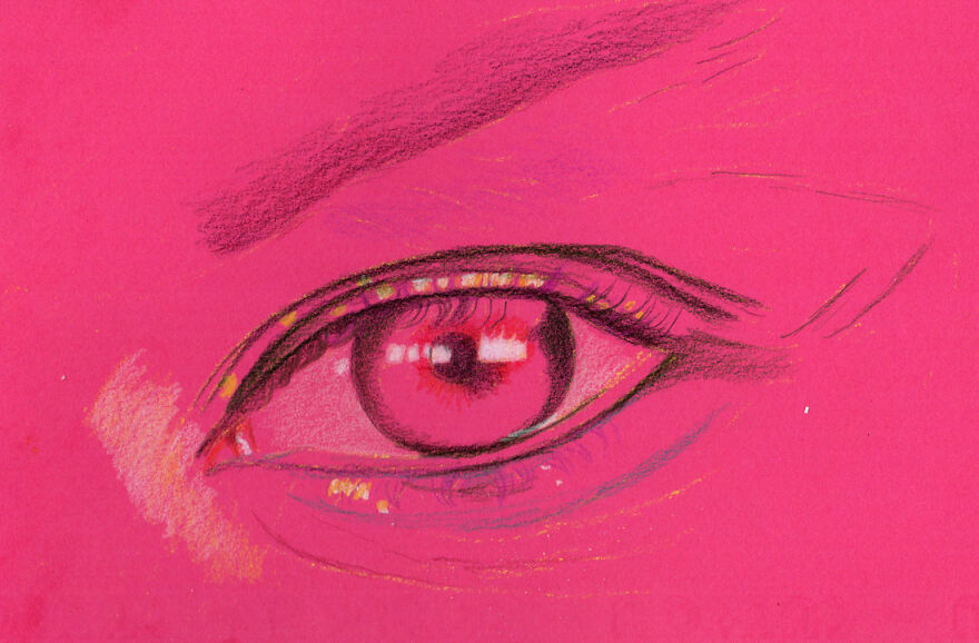 How I Draw An Eye In Colored Pencils On Colored Paper How I Draw An Eye In Colored Pencils On Colored Paper