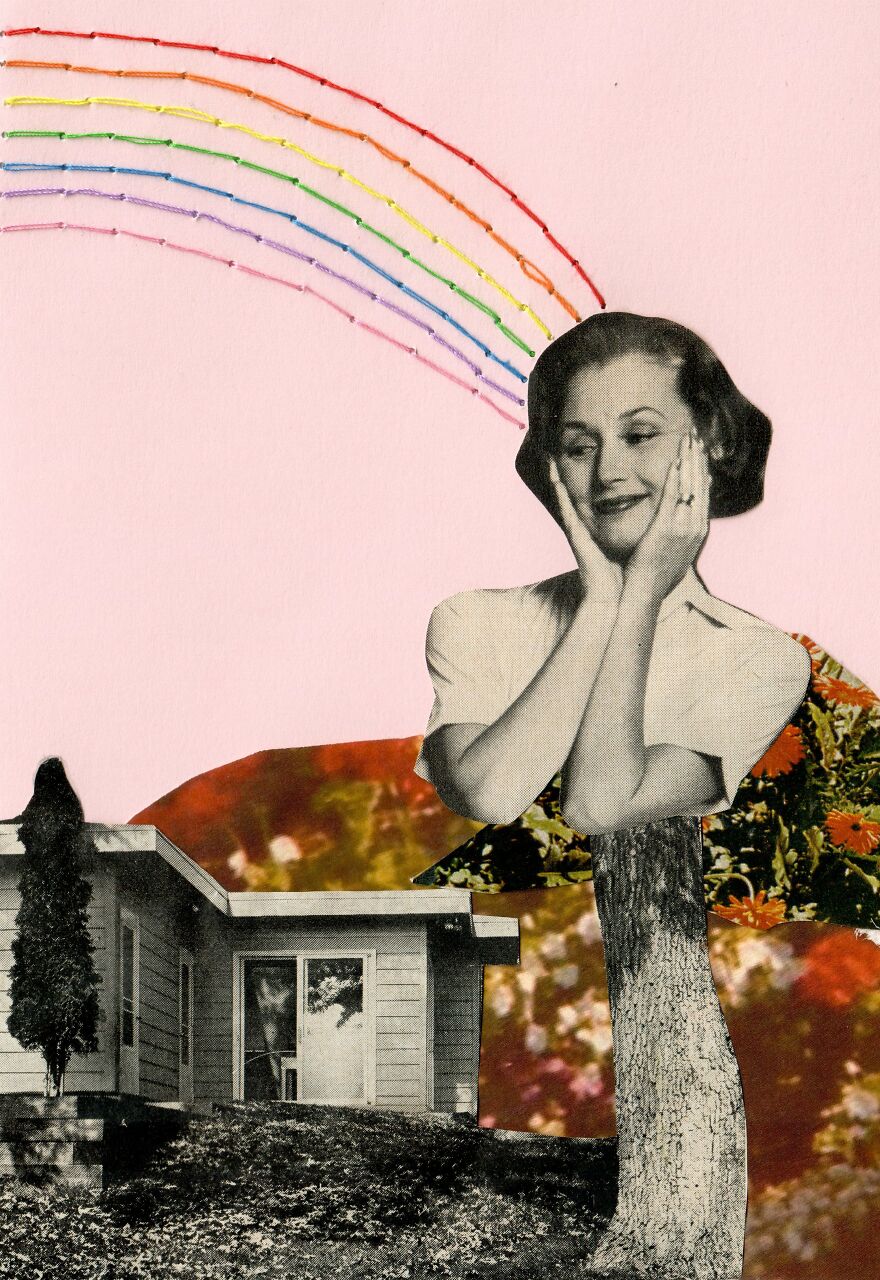 I Make Collages With Hand-Sewn Elements