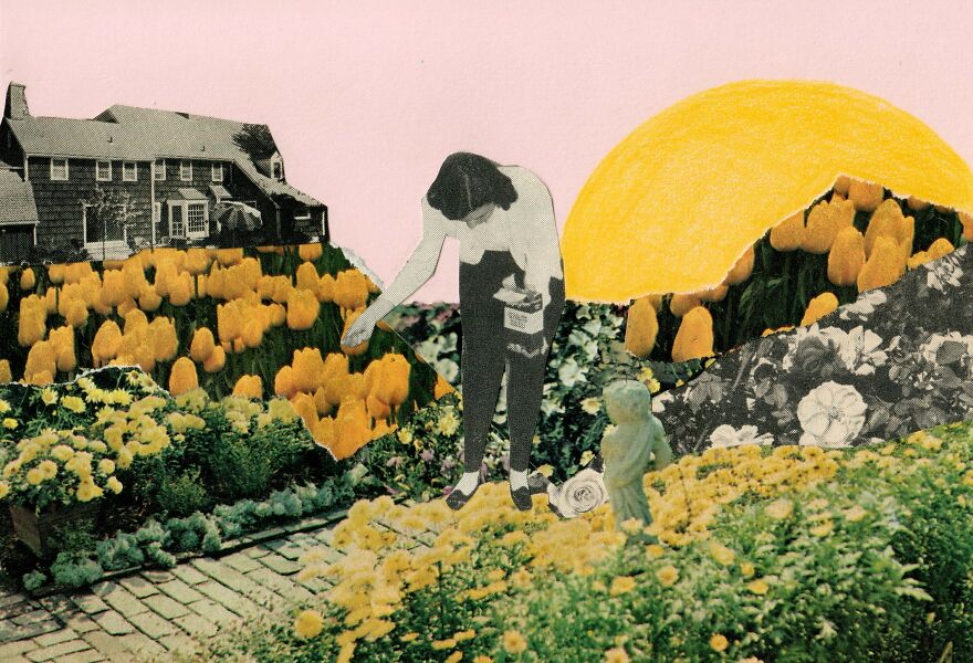 I Make Collages With Hand-Sewn Elements