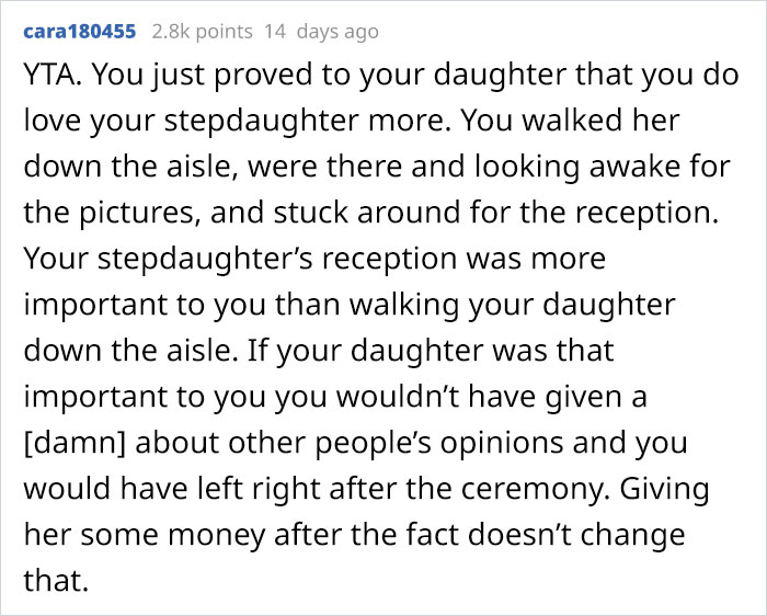 Dad Misses His Daughter's Wedding Because He Wanted To Walk His Stepdaughter Down The Aisle, Now His Daughter Won't Talk To Him Dad Misses His Daughter's Wedding Because He Wanted To Walk His Stepdaughter Down The Aisle, Now His Daughter Won't Talk To Him