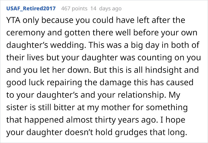 Dad Misses His Daughter's Wedding Because He Wanted To Walk His Stepdaughter Down The Aisle, Now His Daughter Won't Talk To Him Dad Misses His Daughter's Wedding Because He Wanted To Walk His Stepdaughter Down The Aisle, Now His Daughter Won't Talk To Him