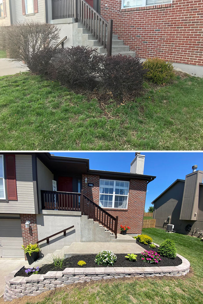 Our First Ever Landscaping Project Was This Retaining Wall Planter Thingy. Started During Quarantine 2020
