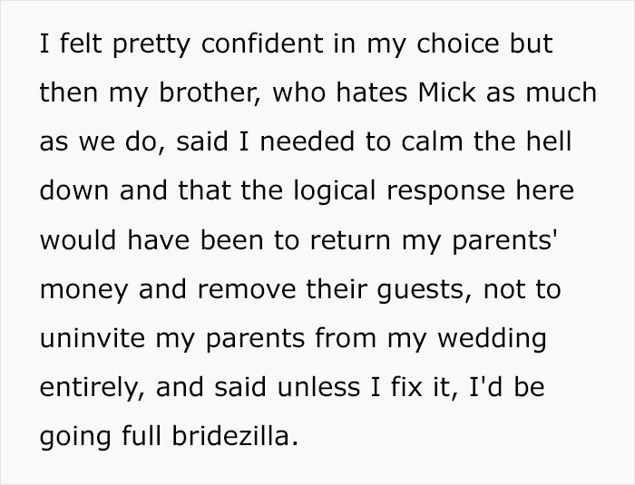 Parents Demand That The Bride Shares The Wedding With Her Sister And Her Toxic Fianc&eacute; - She Uninvites Them All