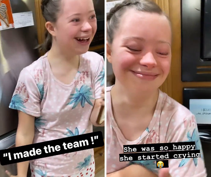"I Made The Team!": 14-Year-Old With Down Syndrome Gets Emotional Telling Her Dad She Was Accepted To School’s Dance Team "I Made The Team!": 14-Year-Old With Down Syndrome Gets Emotional Telling Her Dad She Was Accepted To School’s Dance Team
