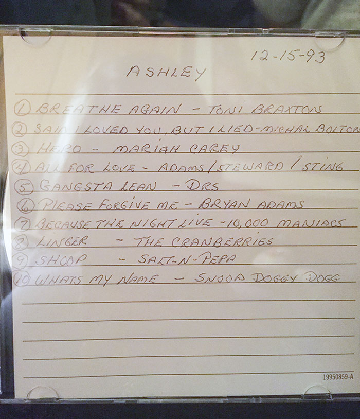 My Grandfather (Who Is Generally Technologically Inept) Spent Days On A Computer For All The Grandkids Making CDs Of The Top Ten Songs From The Day We Were Each Born