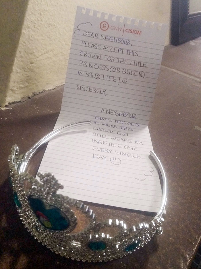 My Neighbor's Daughter Left This Tiara With A Note In The Lobby