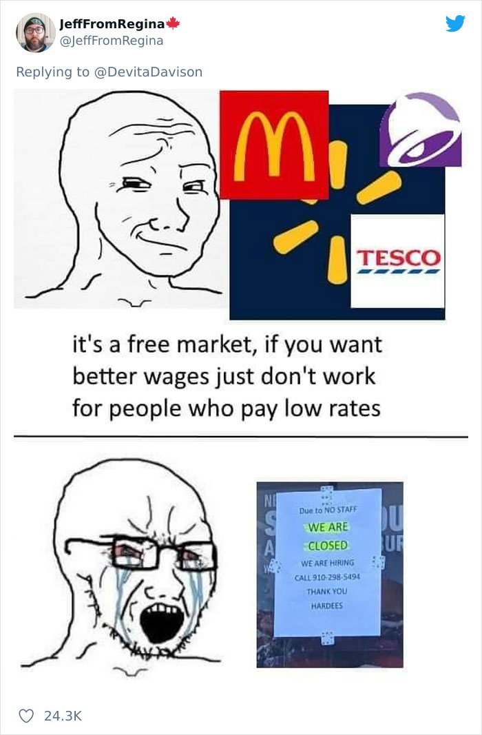 Workers Make Truthful Signs About Why Employers Are Facing Staff Shortages Workers Make Truthful Signs About Why Employers Are Facing Staff Shortages