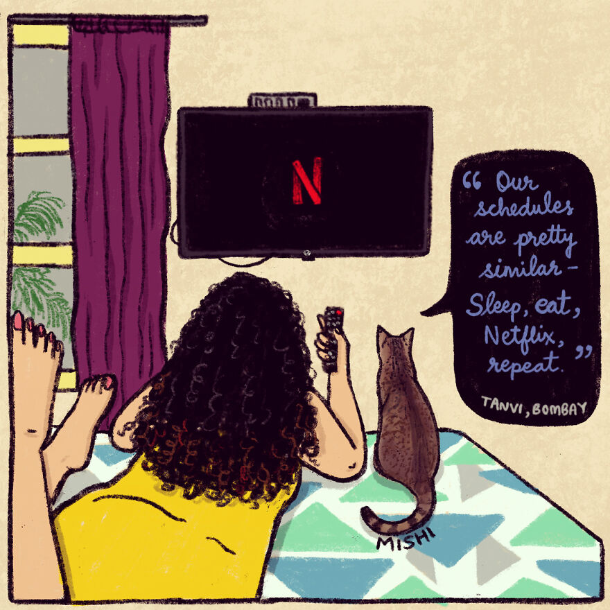 I Made A Series Of Illustrations Of Pet Parents In Lockdown