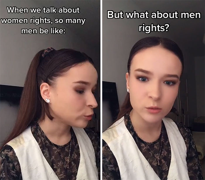 Woman Gives A Perfect Example On How To Respond When A Misogynist Asks You 'But What About Men's Rights?' Woman Gives A Perfect Example On How To Respond When A Misogynist Asks You 'But What About Men's Rights?'