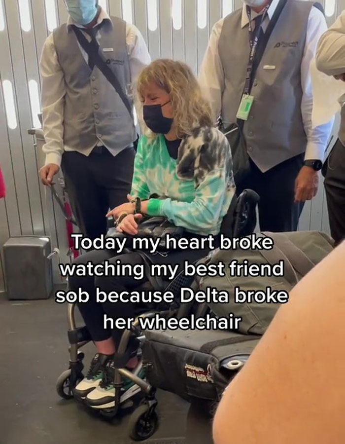 The Internet Is Calling Out Delta Airlines For Damaging This Woman’s Wheelchair And Making Her Cry