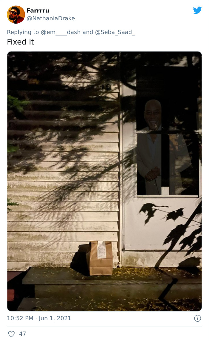 Twitter User Shared The Epic Picture A Food Delivery Person Took And Went Viral With People Tweaking It To Make It Even More Artsy